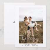 Faire-part de date moderne - Design photo minimali (Devant / Derrière)