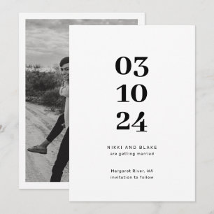 Faire-part de date moderne et minimaliste avec pho