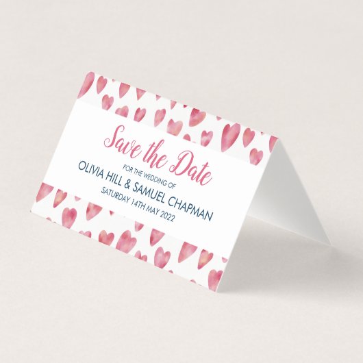 Faire-part de date rose cœur (Front)