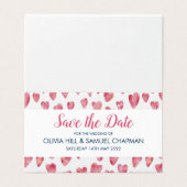 Faire-part de date rose cœur (Outside Unfolded)