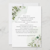 Faire-part de décès floral blanc avec verdure (Dos)