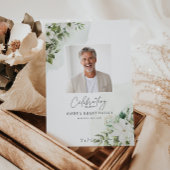 Faire-part de décès floral blanc avec verdure