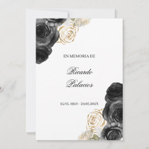 faire-part de décès rose noire invitation espagnol