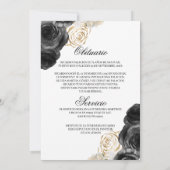 faire-part de décès rose noire invitation espagnol (Dos)