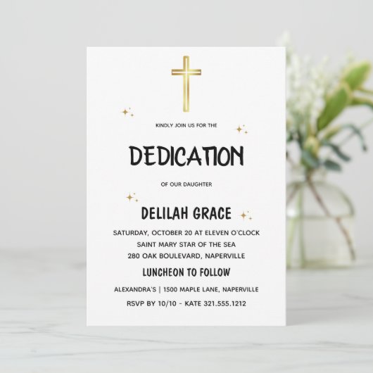 faire-part de dédicace de bébé moderne (Debout devant)