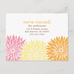 Faire-part de déménagement à motif floral