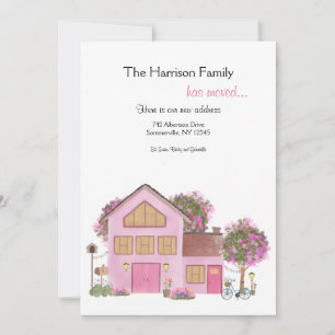 Faire-part de déménagement de la maison peinte à l