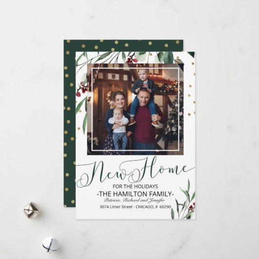 Faire-part de déménagement de Noël (Devant/Arrière en situation)