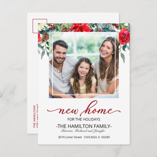 Faire-part de déménagement de Noël (Devant / Derrière)