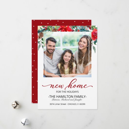 Faire-part de déménagement de Noël (Devant/Arrière en situation)