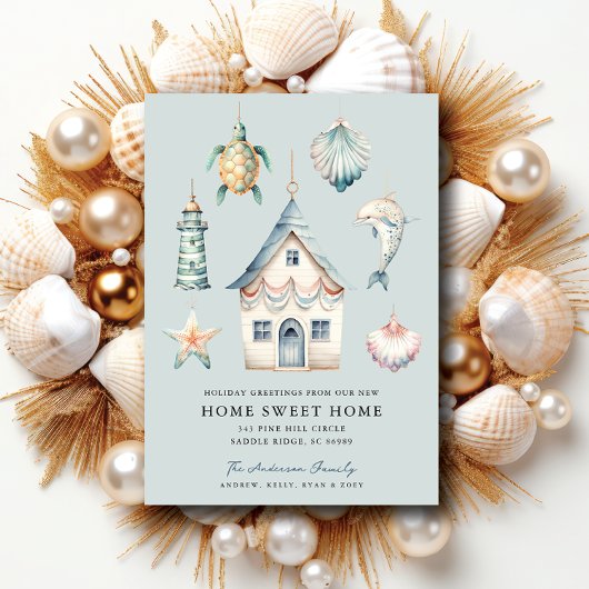 Faire-part de déménagement de Noël tropical