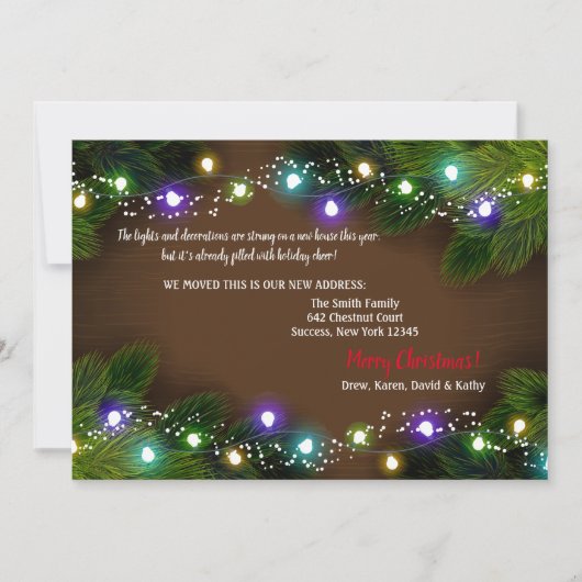 Faire-part de déménagement des lumières des vacanc (Devant)
