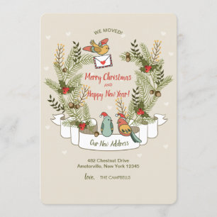 Faire-part de déménagement des oiseaux de vacances