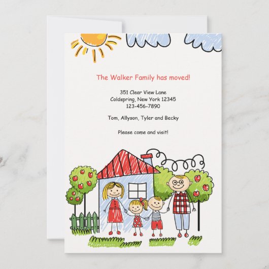 Faire-part de déménagement familial (Devant)