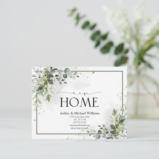 Faire-part de déménagement texte Maison Verte Nouv (Debout devant)