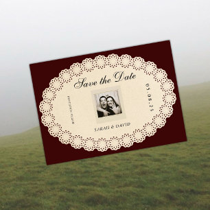 Faire-part de dentelle en papier classique vintage