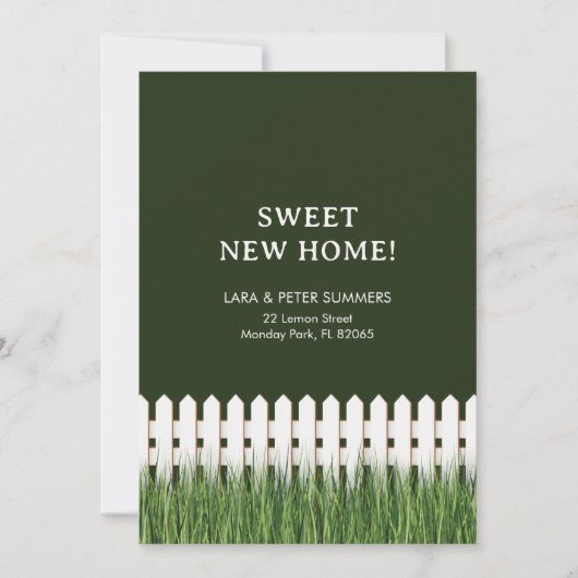 Faire-part de déplacement avec clôture blanche (Devant)