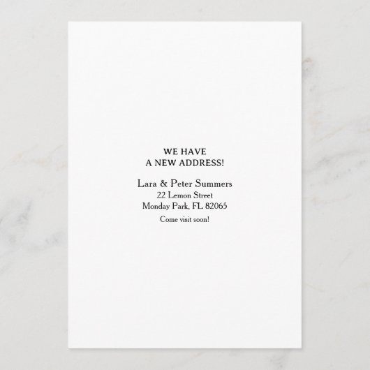 Faire-part de déplacement avec clôture blanche (Dos)