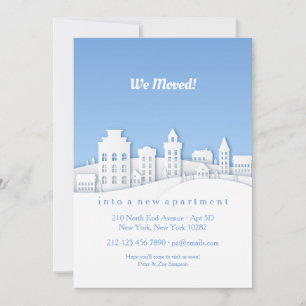 Faire-part de déplacement blanc papier