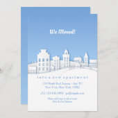 Faire-part de déplacement blanc papier (Devant / Derrière)