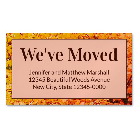 Faire-part de déplacement d'automne Nouveau aimant (devant)