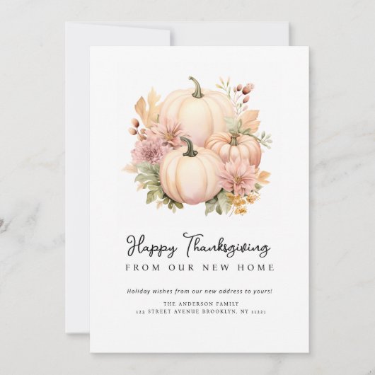 faire-part de déplacement de bon thanksgiving (Devant)