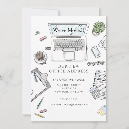 Faire-part de déplacement de bureau à main (Devant)