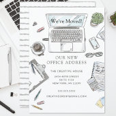 Faire-part de déplacement de bureau à main
