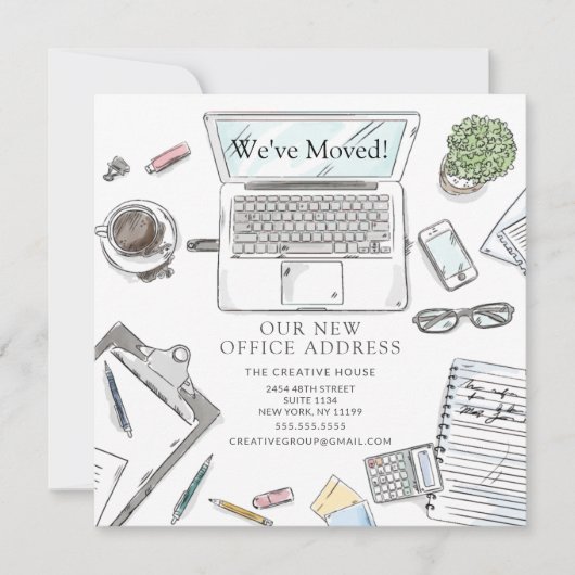 Faire-part de déplacement de bureau à main (Devant)