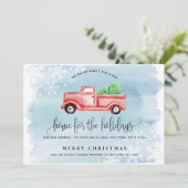 Faire-part de déplacement de camion agricole rouge (Debout devant)