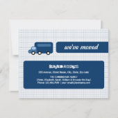 Faire-part de déplacement de camion bleu (Devant)