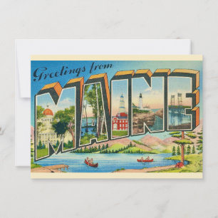 Faire-part de déplacement de carte postale Maine