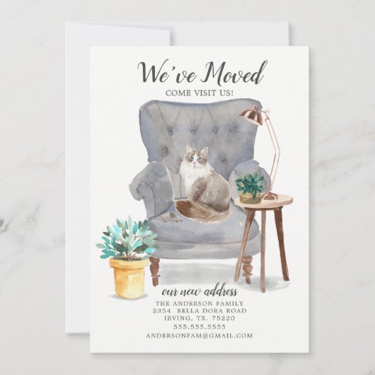 Faire-part de déplacement de chats de Sibérie (Devant)