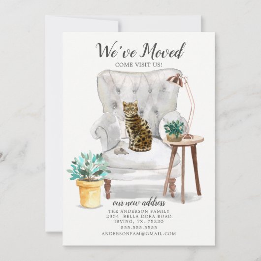 Faire-part de déplacement de chats du Bengale (Devant)