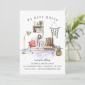 Faire-part de déplacement de chien de caniche (Debout devant)