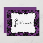 Faire-part de déplacement de Damas personnalisable (Devant / Derrière)