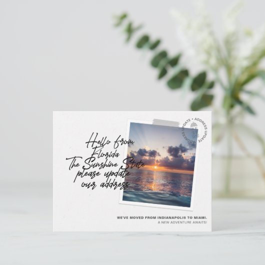 Faire-part de déplacement de destination de l'État (Debout devant)