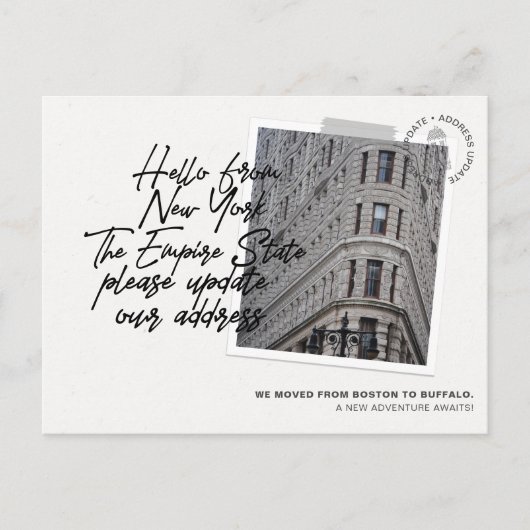 Faire-part de déplacement de destination de l'État (Devant)