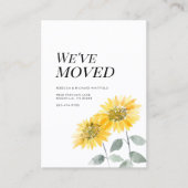 Faire-part de déplacement de fleurs de tournesol (Devant)