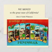 Faire-part de déplacement de la carte de Monterey  (Devant / Derrière)