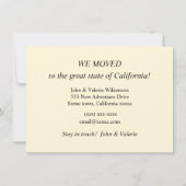 Faire-part de déplacement de la carte de Monterey  (Dos)