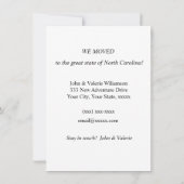Faire-part de déplacement de la côte de la Carolin (Dos)