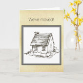 Faire-part de déplacement de la maison dessinée à  (Fleur jaune)