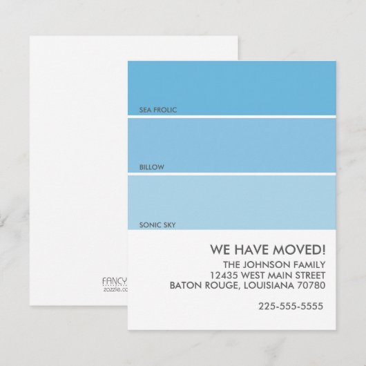 Faire-part de déplacement de la montre de peinture (Devant / Derrière)