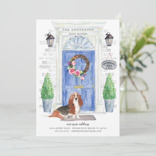 Faire-part de déplacement de la porte d'entrée de  (Debout devant)