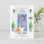 Faire-part de déplacement de la porte d'entrée de  (Debout devant)