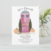 Faire-part de déplacement de la porte rose (Debout devant)