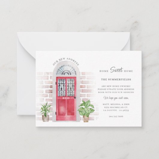 Faire-part de déplacement de l'aquarelle déplacée  (Devant)