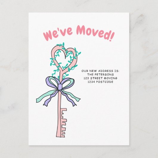 Faire-part de déplacement de l'illustration clé de (Devant)