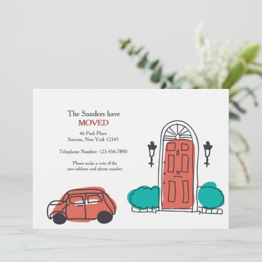 Faire-part de déplacement de porte avant (Debout devant)